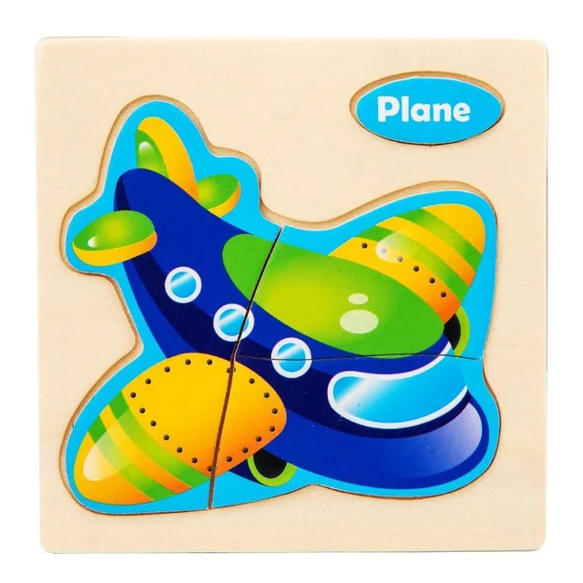 Wooden 3D jigsaw puzzles for the smallest children