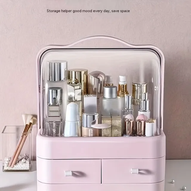 Spectacular cosmetic organizer with large capacity, storage boxes and drawers