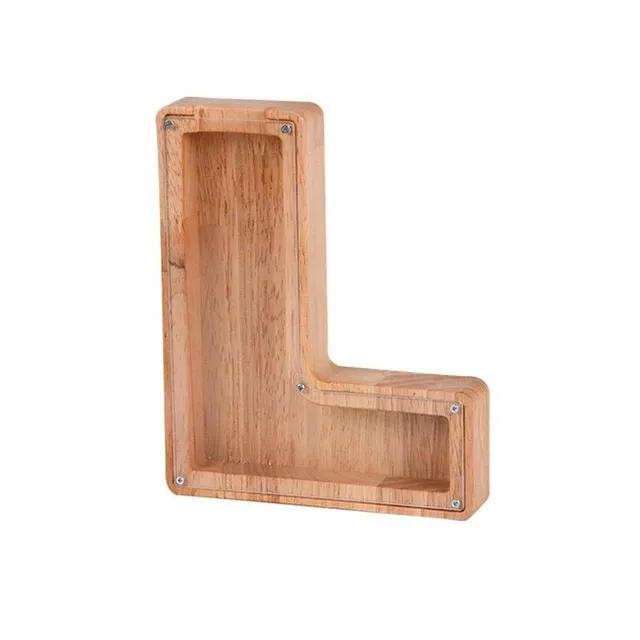 Luxury wooden letter-shaped cash box with glass front