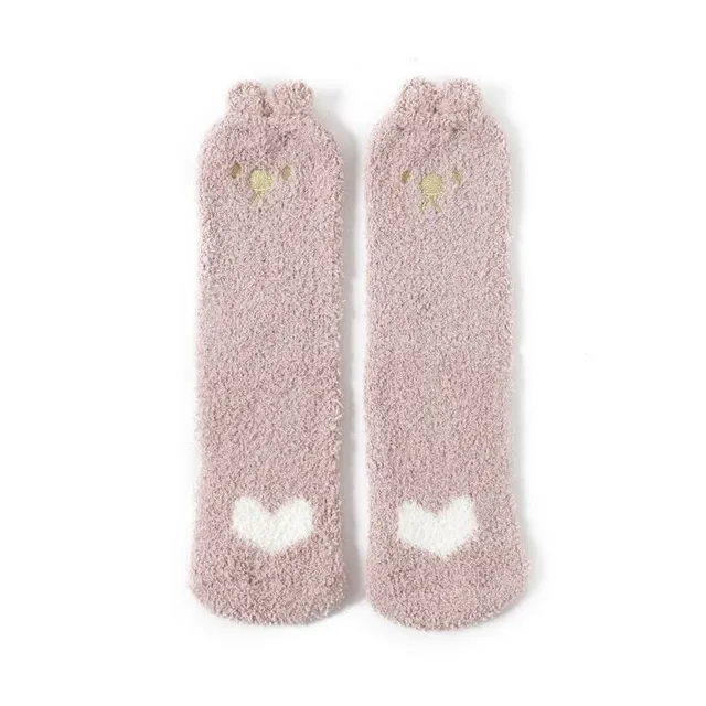 Roztomilé dámske teplé ponožky na spanie