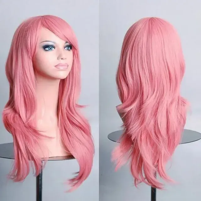 Syntetické vlasy Šedá ružová blond parochňa