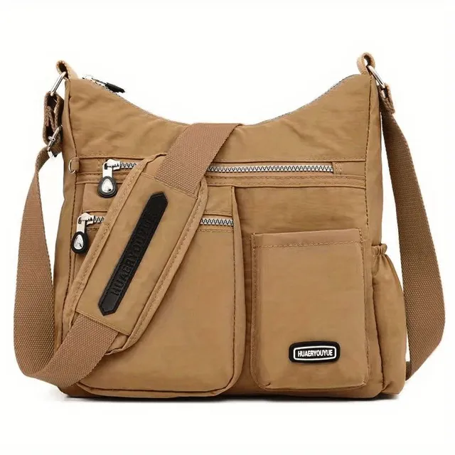 Women's bag Messenger made of durable nylon with multizip cross strap on the shoulder, ideal for work