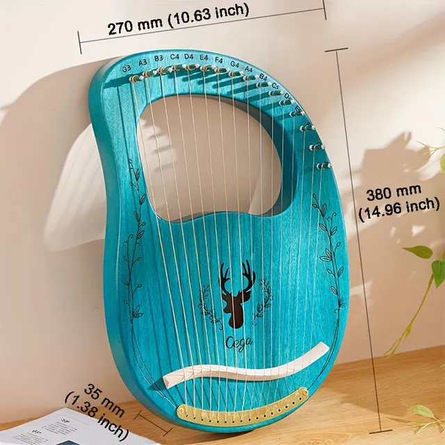 16/19string lyre for beginners 16/19string harp lyre Small portable musical instrument Easy to learn
