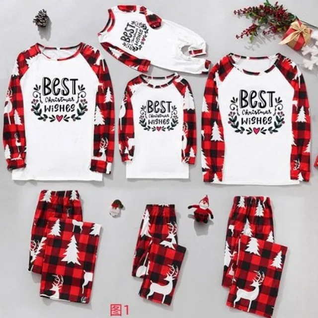 Christmas family plaid pyjamas with themed print