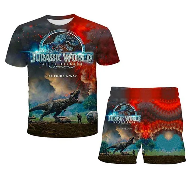 Sportovní dětská letní souprava s potiskem Jurassic World - tričko + šortky