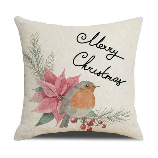 Christmas pillowcase with simple printing - linen pillowcase