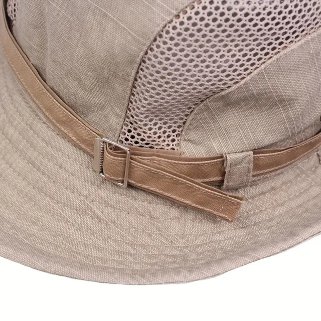 Síťovaný klobouk na léto s širokou krempou pro turistiku a pláž