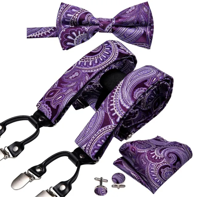 Men's suspenders, bow tie and handkerchief T1177