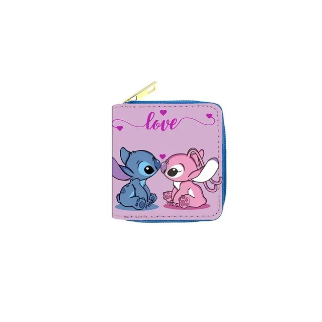 Portofel trendy pentru fete cu motivul iubit și adorabil Stitch