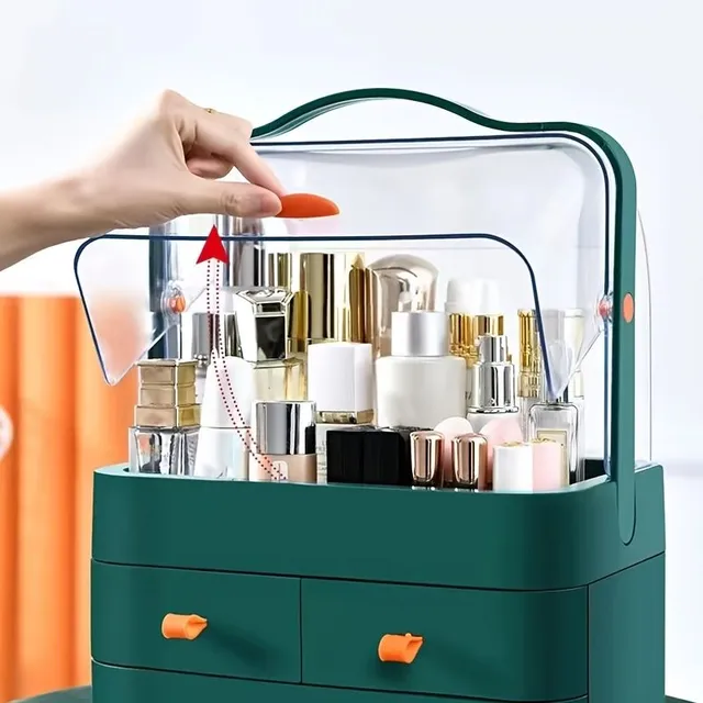 Spectacular cosmetic organizer with large capacity, storage boxes and drawers