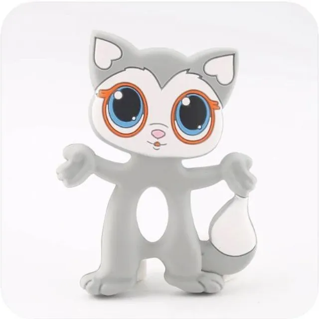Jucărie de mestecat pentru copii în formă de pisicuță - 5 culori