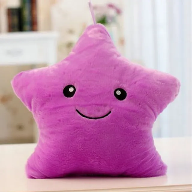 LED star-shaped plush pillow - 5 colours