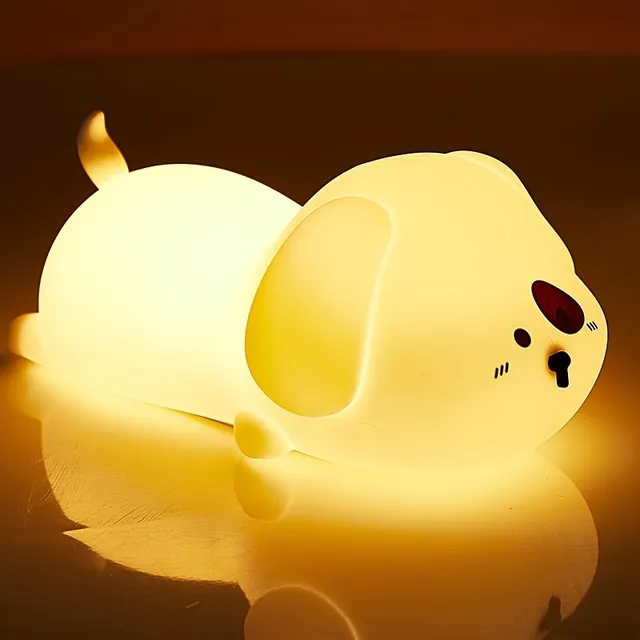 Pet night lamp, soft to the touch, lights up after taping