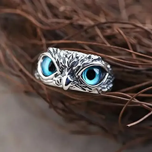 Bague mignonne en forme d'yeux de hibou - différentes couleurs