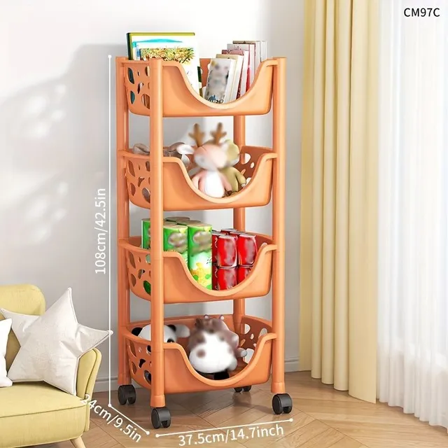 Storage trolley on wheels 2/3/4/5 floors, slender storage cabinet, spacious shelves for small things, snacks