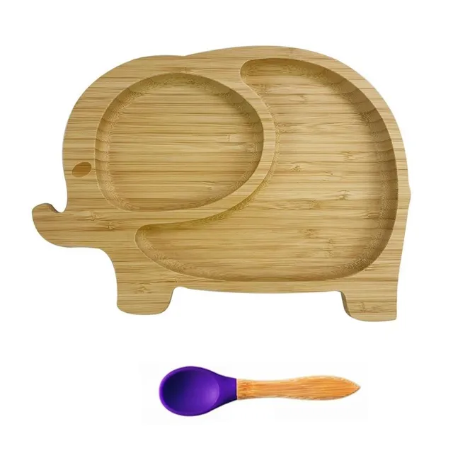 Assiette pour enfant avec cuillère éléphant