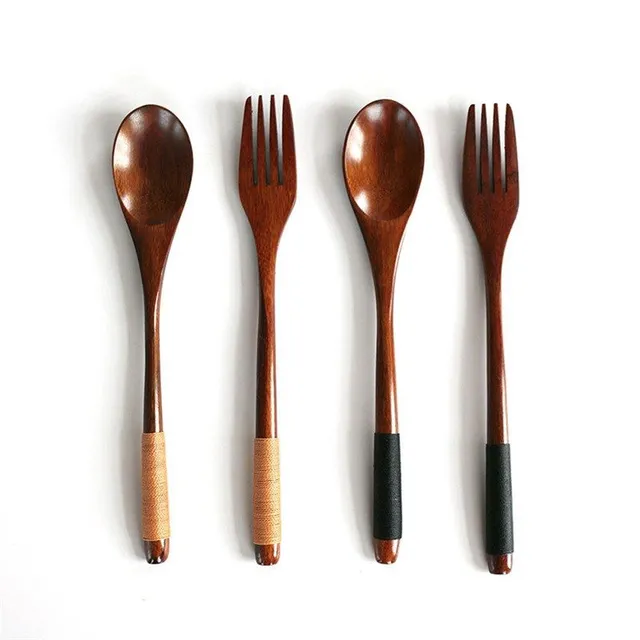 Wooden spoon and fork - 2 pcs