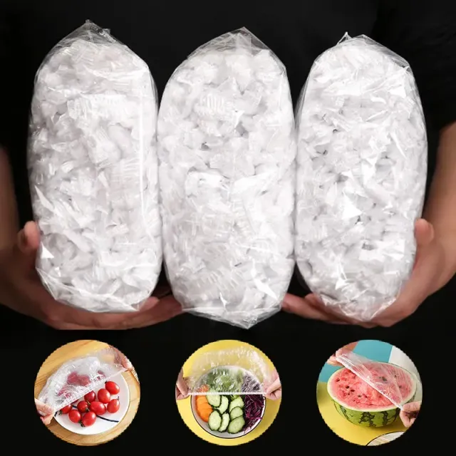 Disposable elastic lids for food - fruit bowl foil, kitchen food storage, fresh