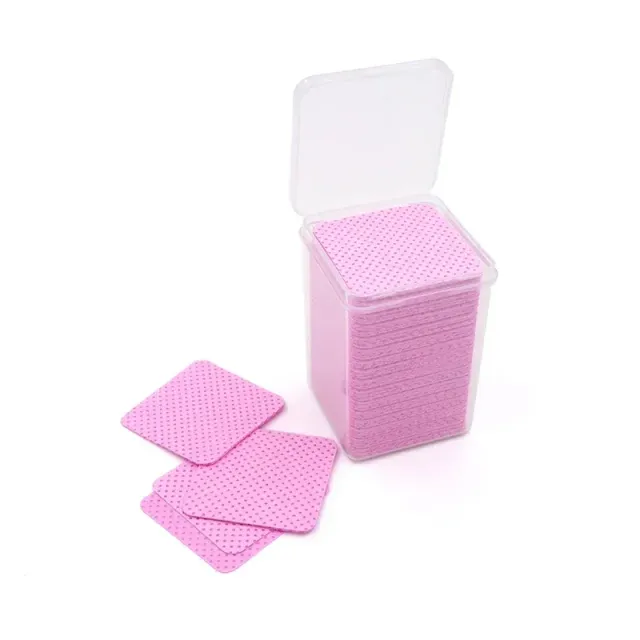 Pink/blue/green/white napkins for the removal of eyelash adhesive - cotton napkins for the removal of nail polish and effusion from UV gel