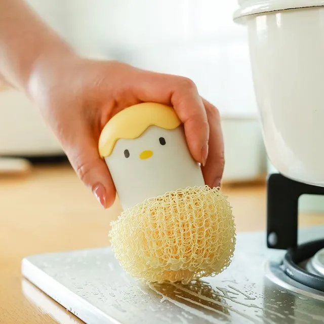 Brosse à vaisselle pour la cuisine et la maison avec éponge en fibre amovible