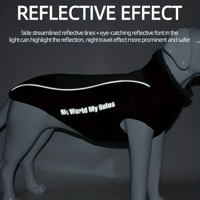 Winter waterproof suit for large dogs with reflective elements