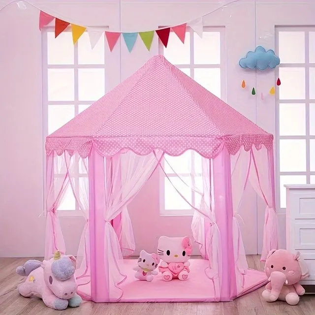Children's Play tent - Hexa castle for small princesses and knights