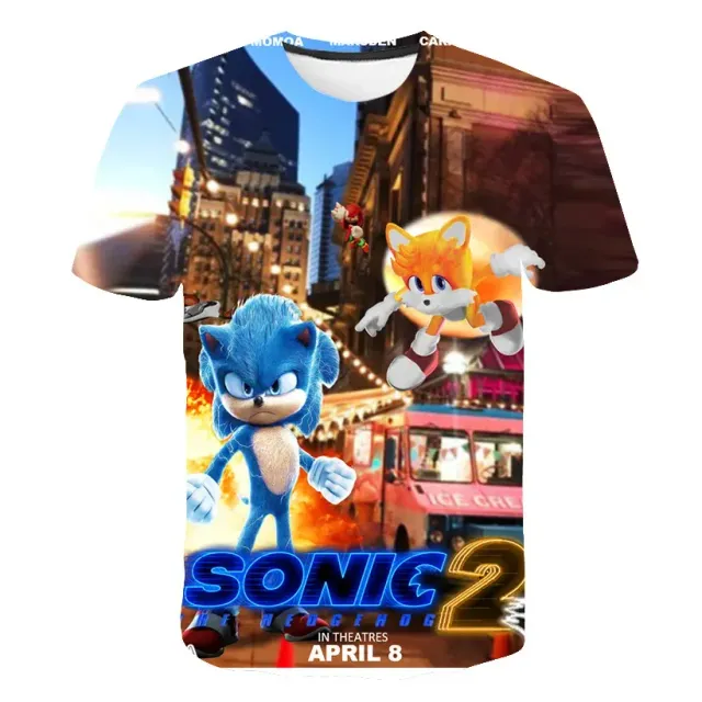 Kinder-T-Shirt bedruckt mit verschiedenen Sonic the Hedgehog-Motiven