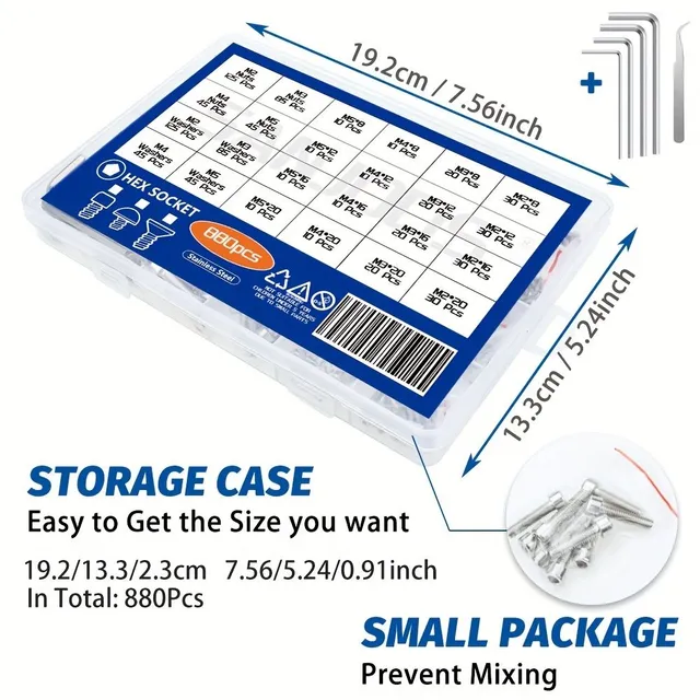 Universal set of nuts and screws - 880 pieces for all your needs
