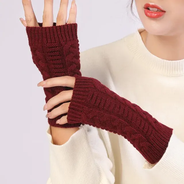 Modern arm warmers - knitted warm material, more colored variants