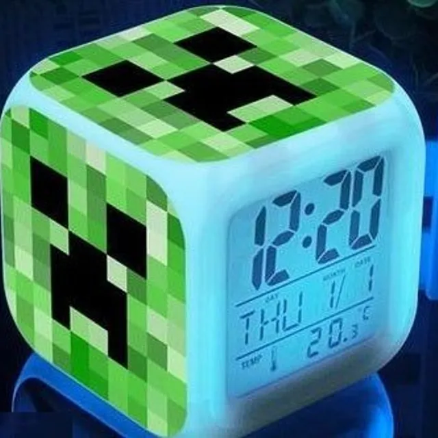 Budzik Minecraft z zegarem cyfrowym z wyświetlaczem LED