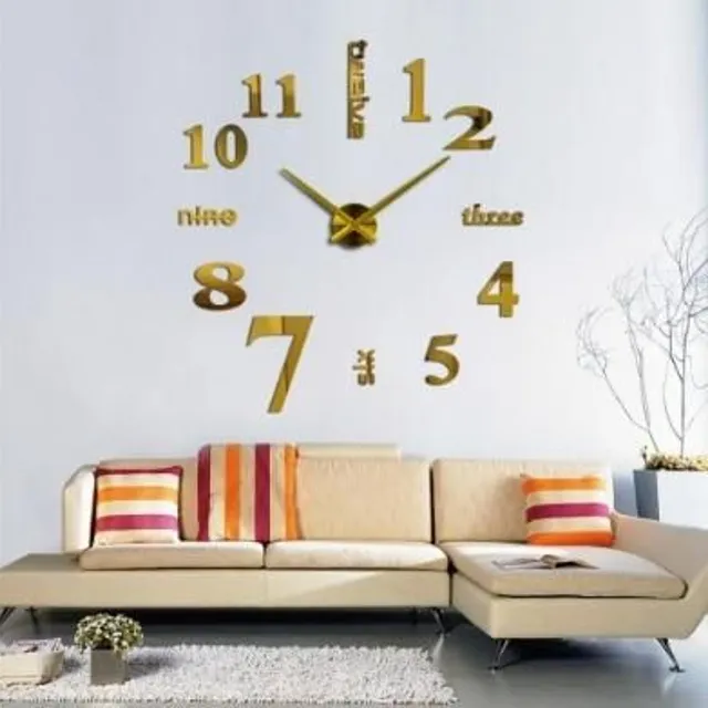 Ceas de perete 3D modern gold-4 40-60cm