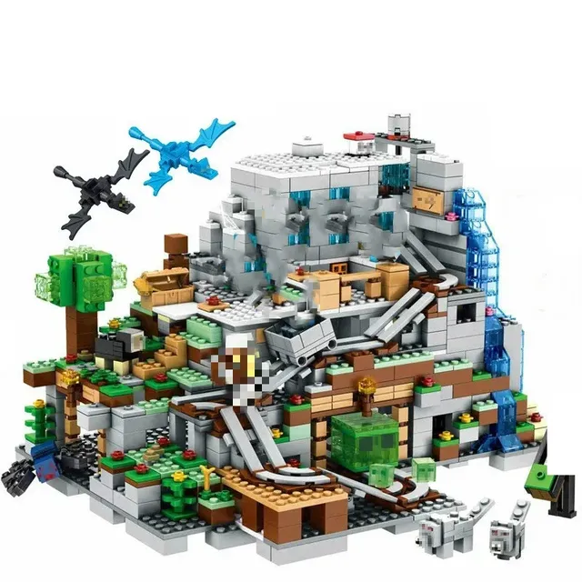 Set de construcție pentru copii în trend, inspirat din jocul popular Minecraft