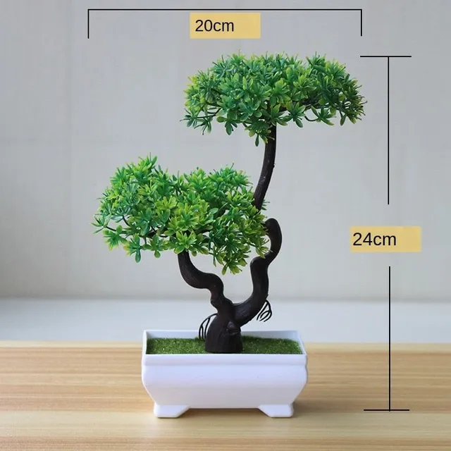 Dekoratív mesterséges bonsai cserépben