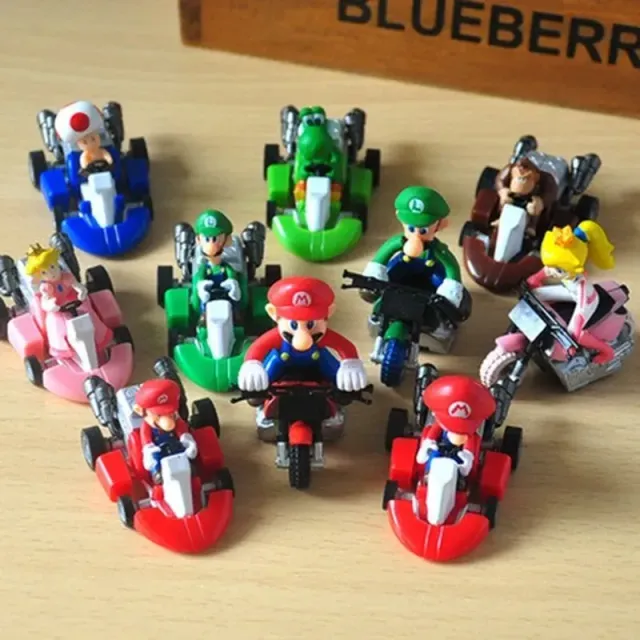 Hračky pre deti - go-kart s populárnymi postavami Super Mario