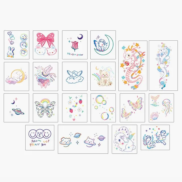 20 temporary tattoos Kawaii Harajuku