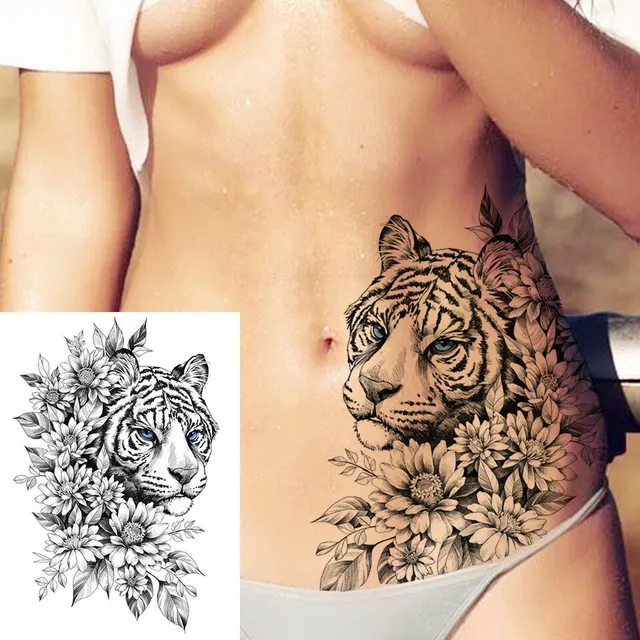 Seksowne kwiatowe tatuaże tymczasowe dla kobiet