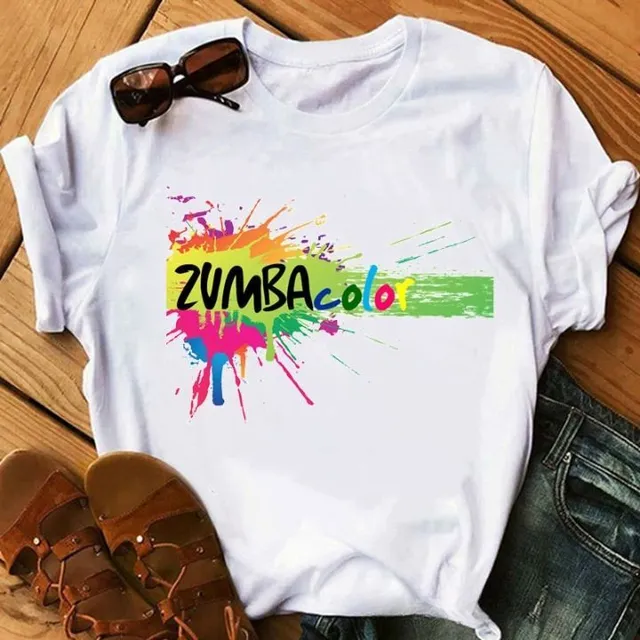 Damska nowoczesna koszulka z krótkim rękawem Zumba