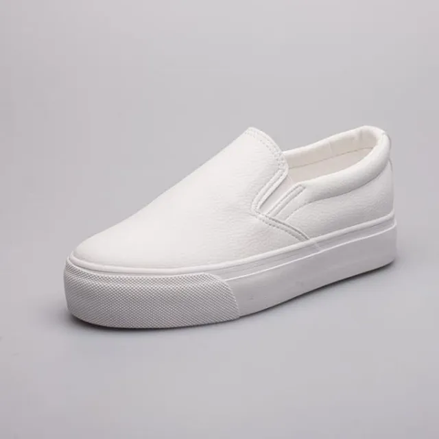 Dámské koženkové letní slip on boty