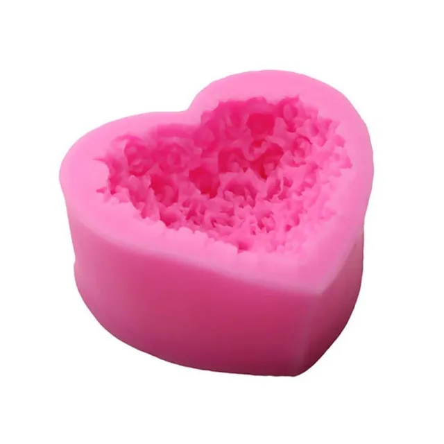 Silicone heart mould with roses