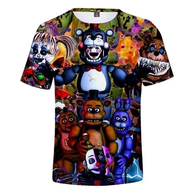 Bluză colorată pentru copii cu design Pățania lui Freddy