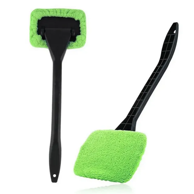 Set for cleaning windows in a car with long handle - tool for cleaning glass inside the car