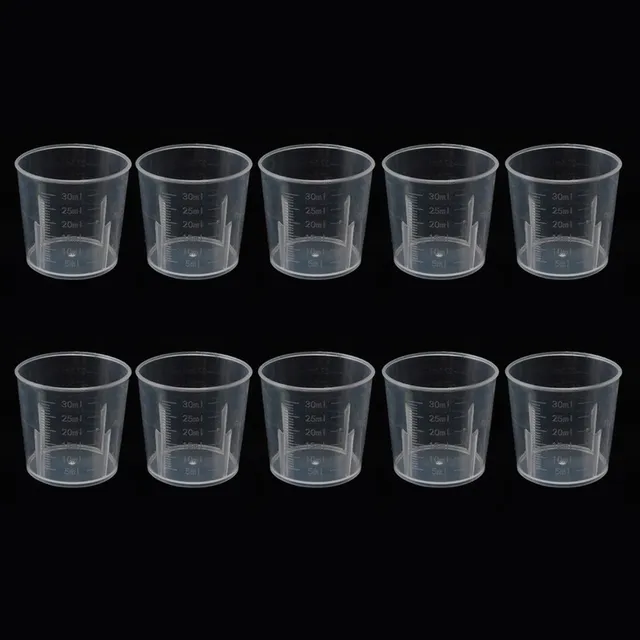 Plastic measuring cup 30 ml 10 pcs