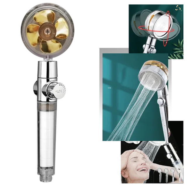 Energy-saving rotating shower head