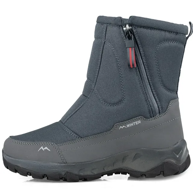 Winter hiking boots men's snow boots warm teddy side zipper winter boots