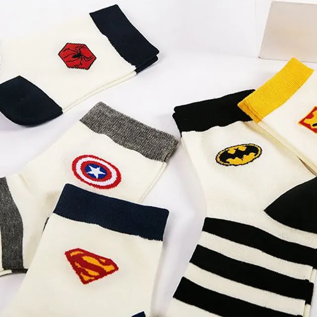 Unisex stylish socks and superhero motif