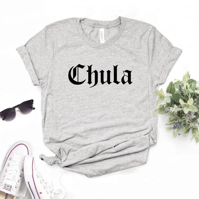 Women's modern luxury T-shirt with Chula inscription