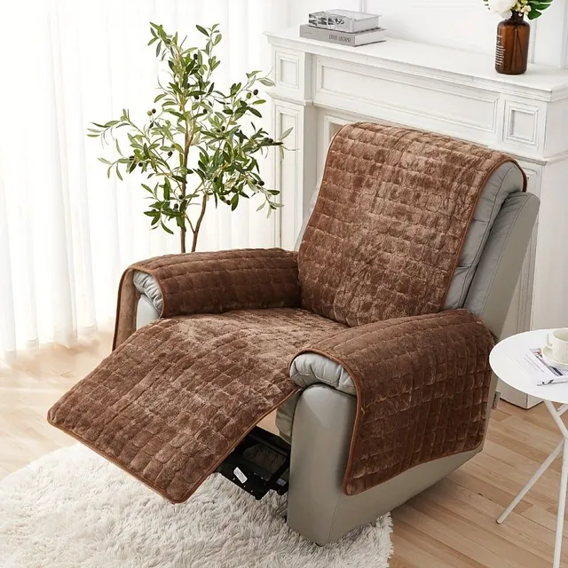 Warm and warm armchair cover with headrest, winter sloth cover, universal for various shapes.