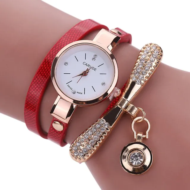 Ladies set - Watch and bracelet with gemstone - 8 colours