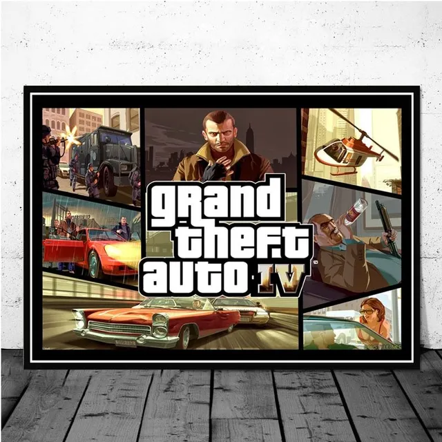 Wall poster with characters from Grand Theft Auto 7 21cmX30cmA4