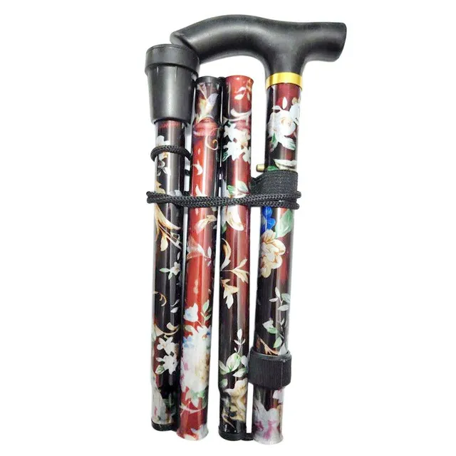 Folding aluminium walking stick for seniors